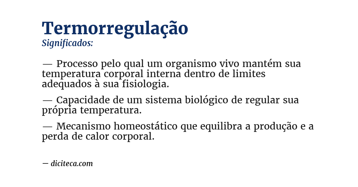 Significado de termorregulação