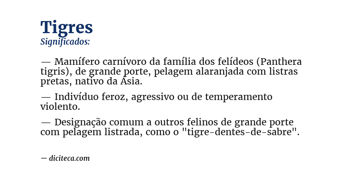 Significado de tigres