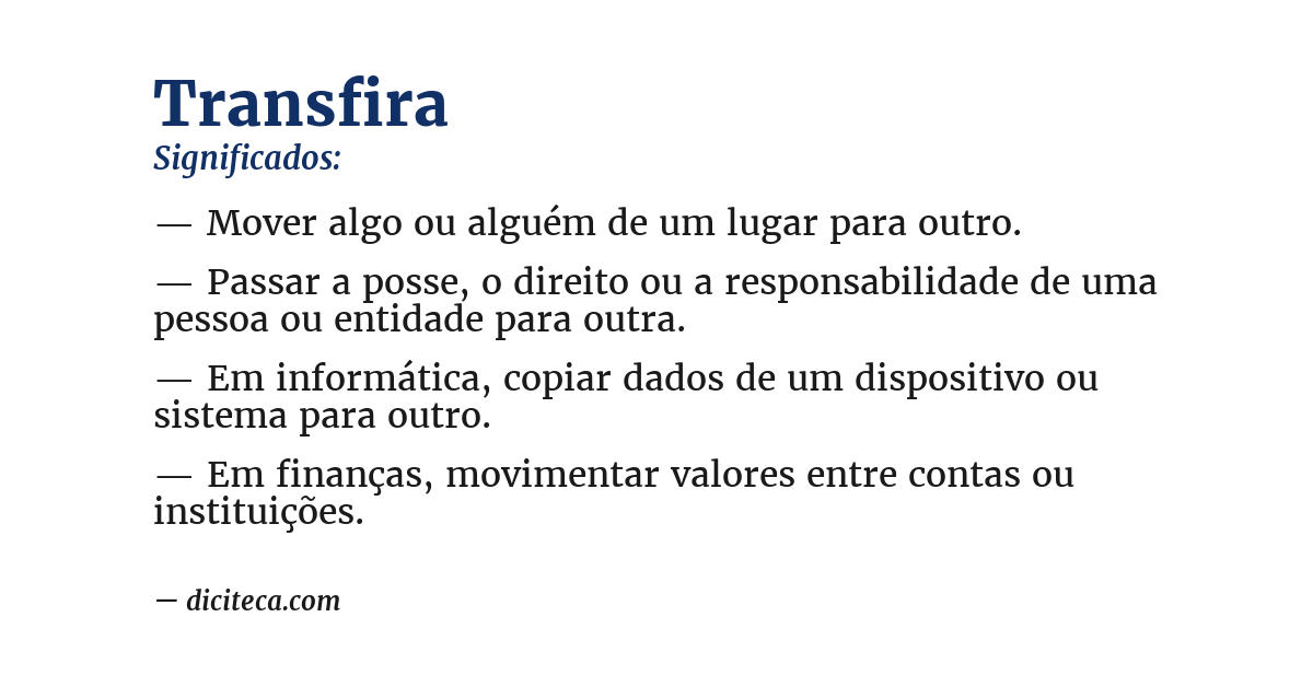 Significado de transfira
