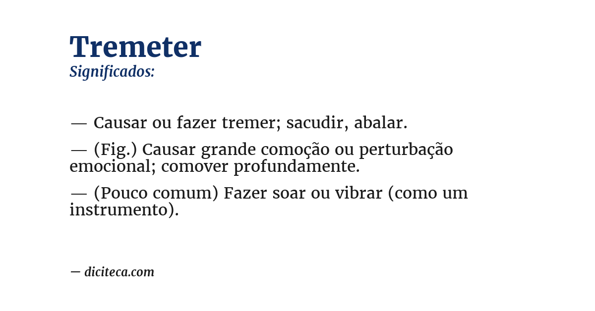 Significado de tremeter