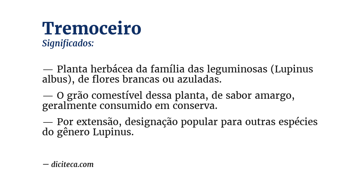 Significado de tremoceiro