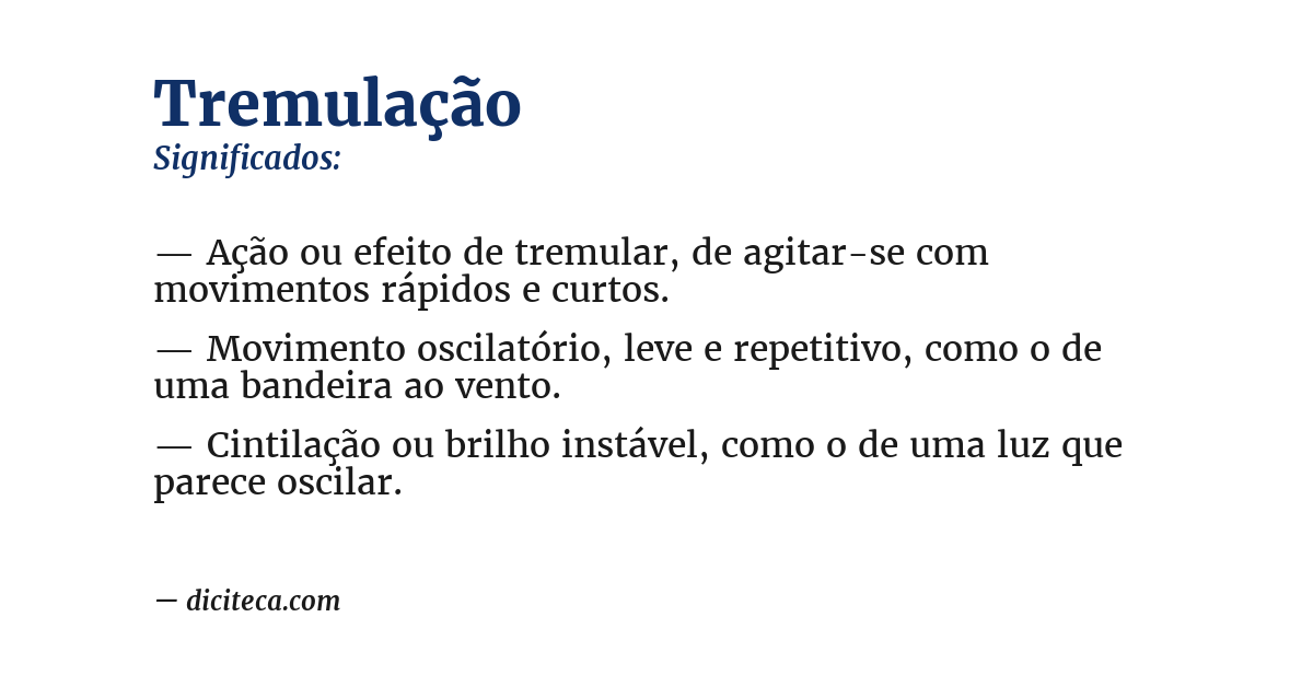 Significado de tremulação