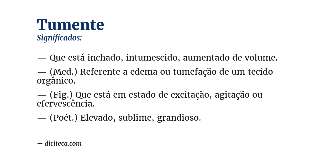 Significado de tumente