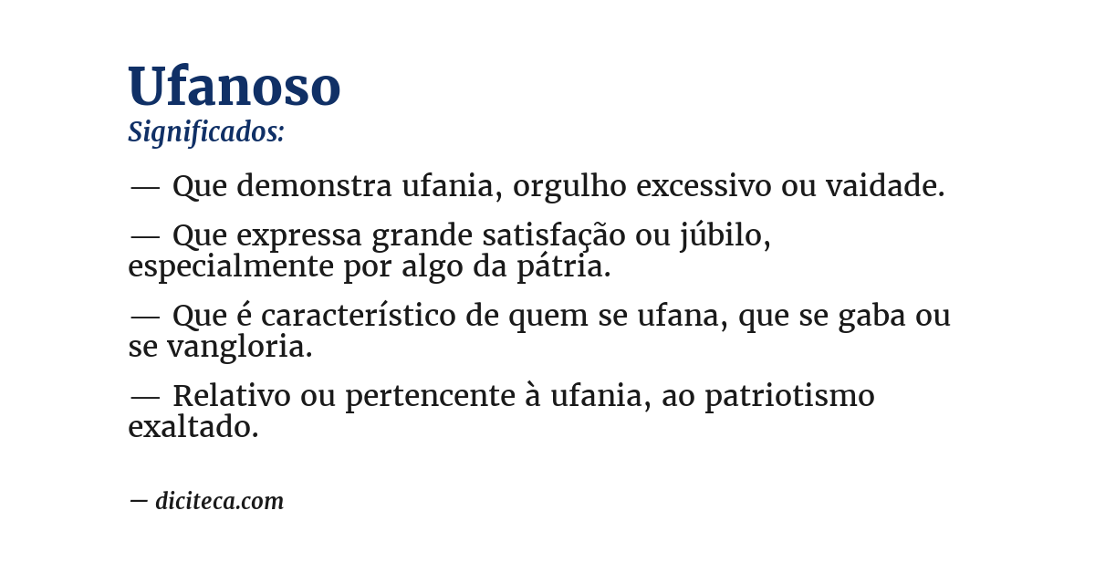 Significado de ufanoso