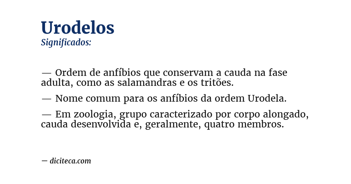 Significado de urodelos