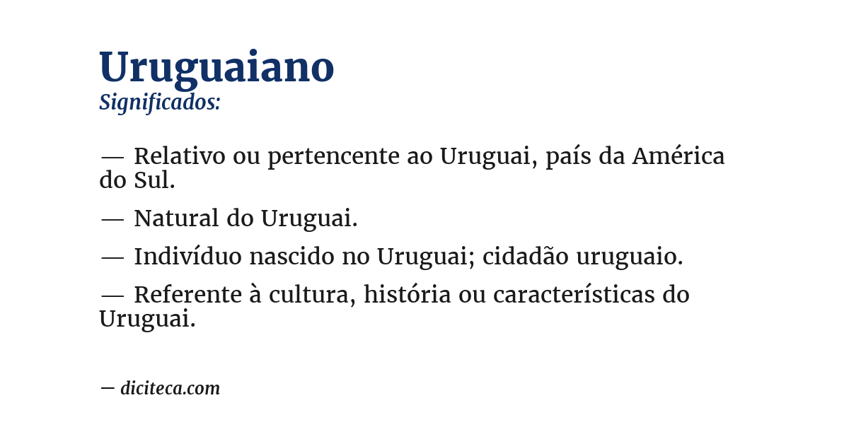 Significado de uruguaiano
