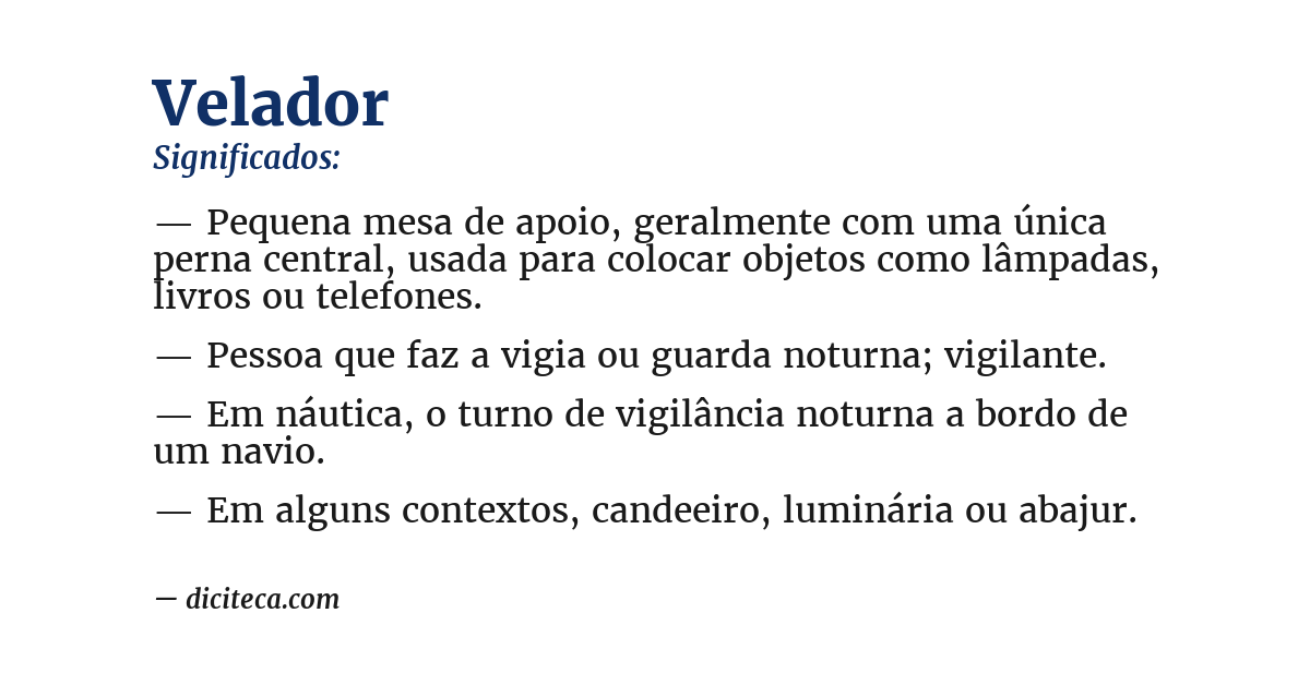 Significado de velador