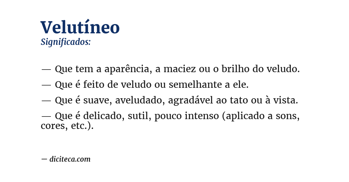 Significado de velutíneo