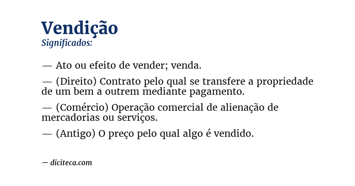 Significado de vendição
