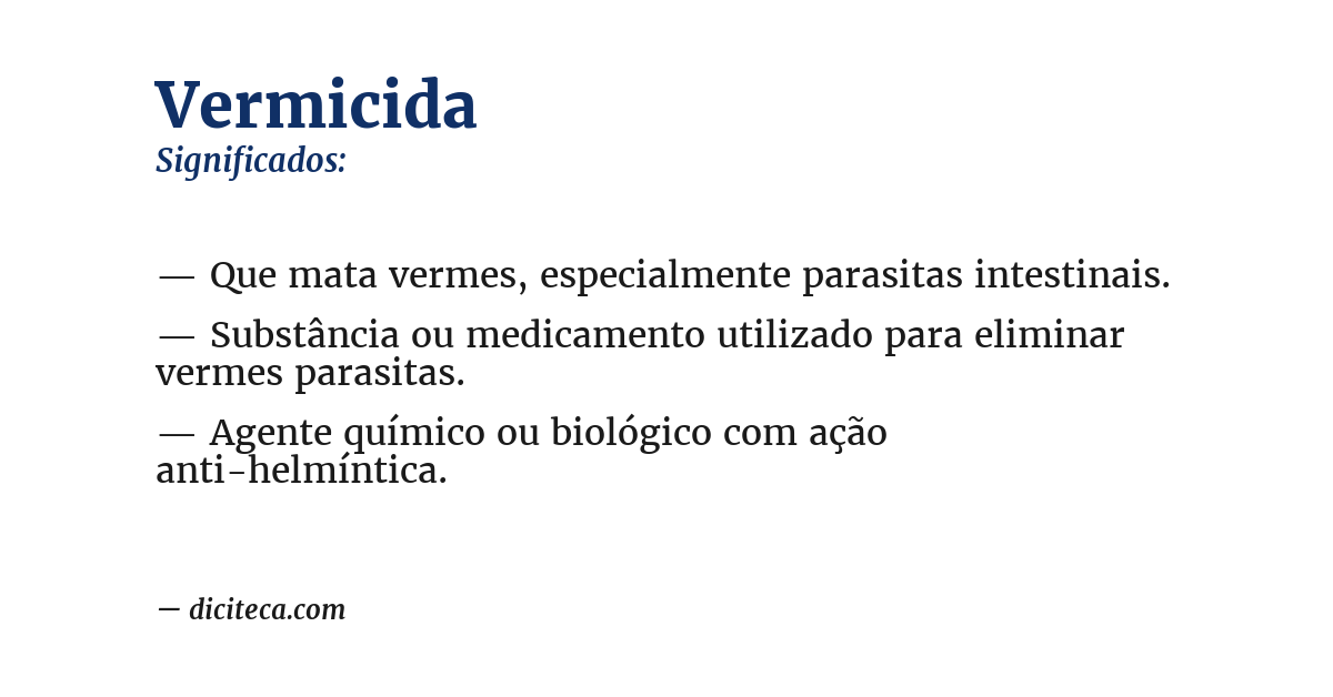 Significado de vermicida