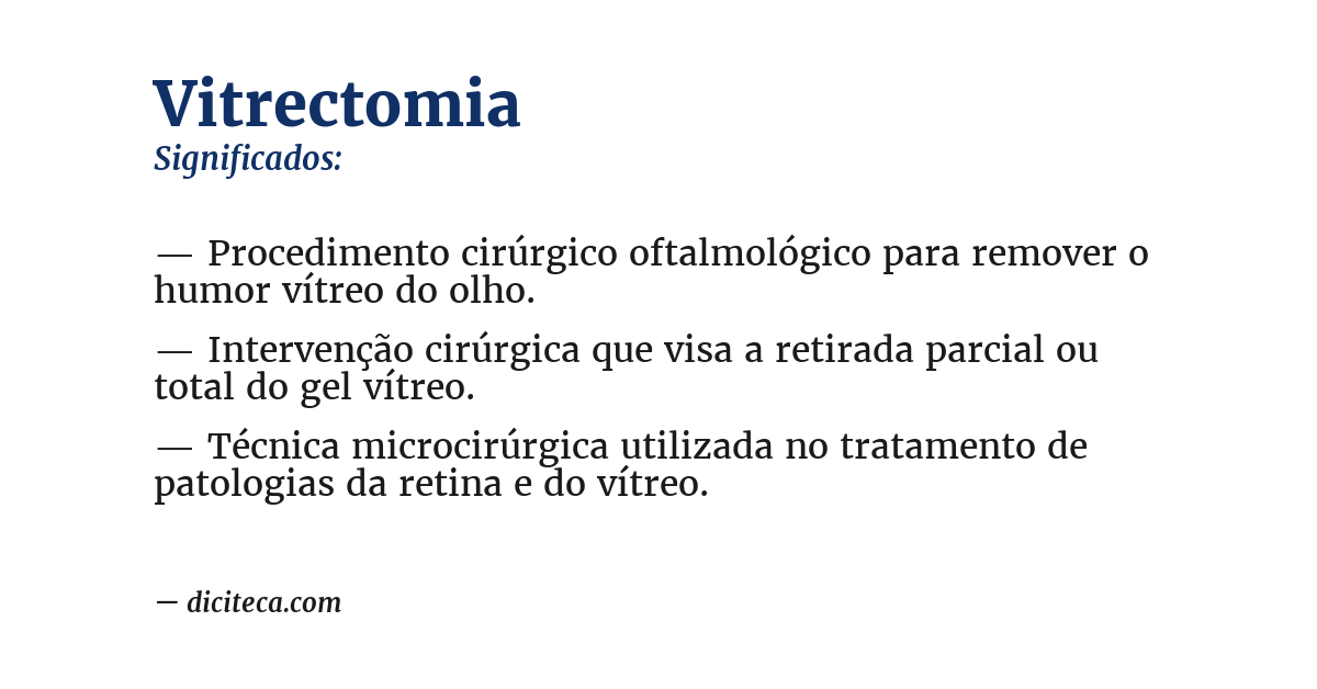 Significado de vitrectomia