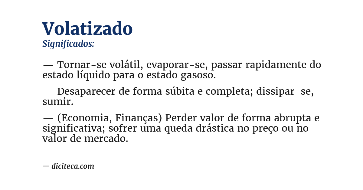Significado de volatizado