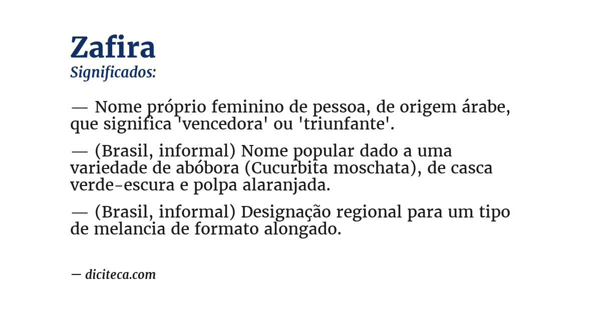 Significado de zafira