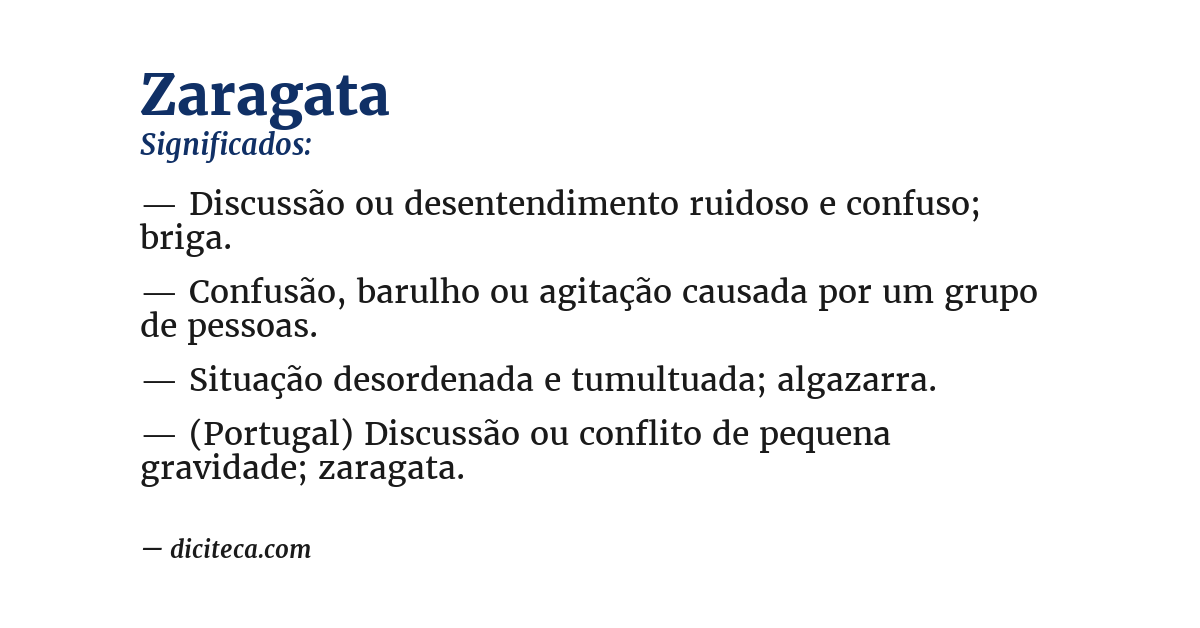 Significado de zaragata