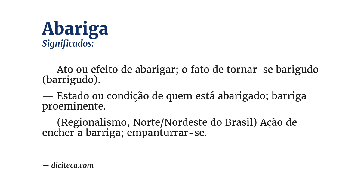 Significado de abariga