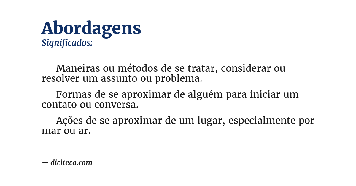 Significado de abordagens