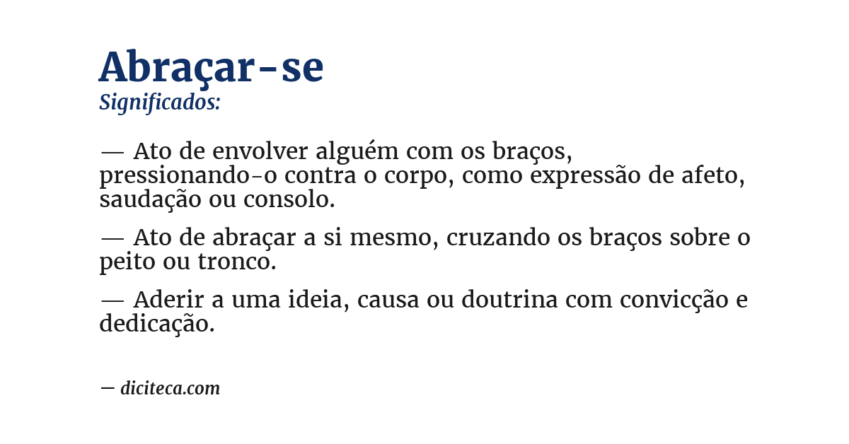 Significado de abraçar-se