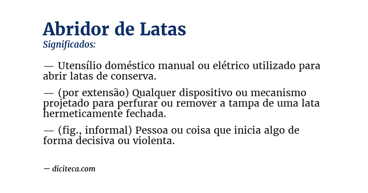Significado de abridor de latas