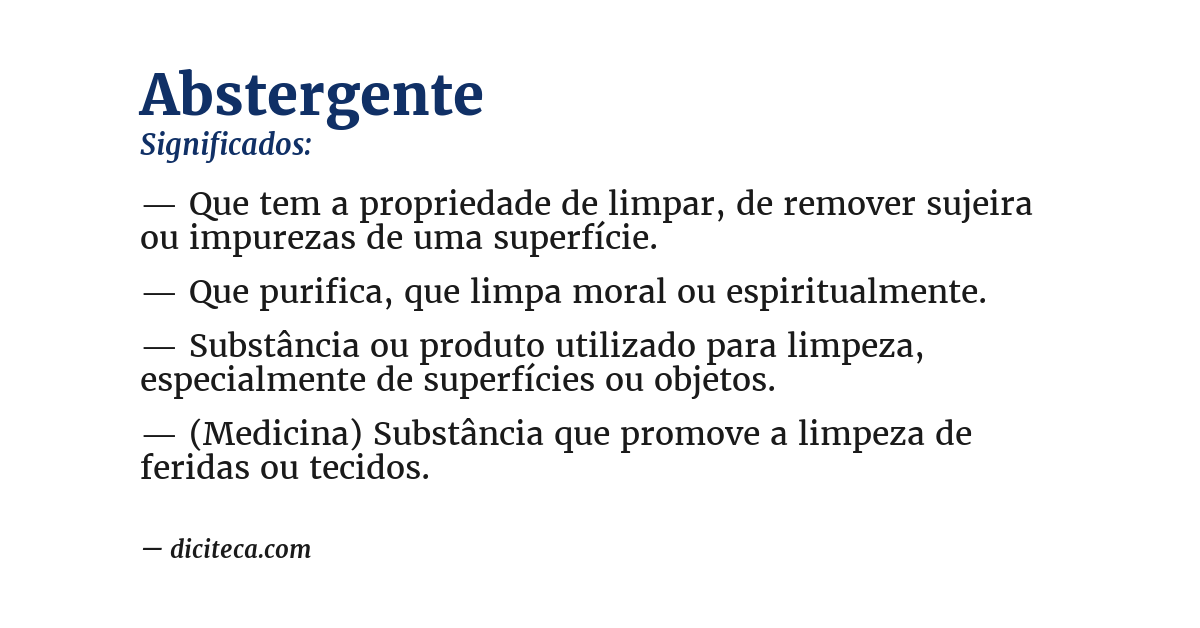 Significado de abstergente