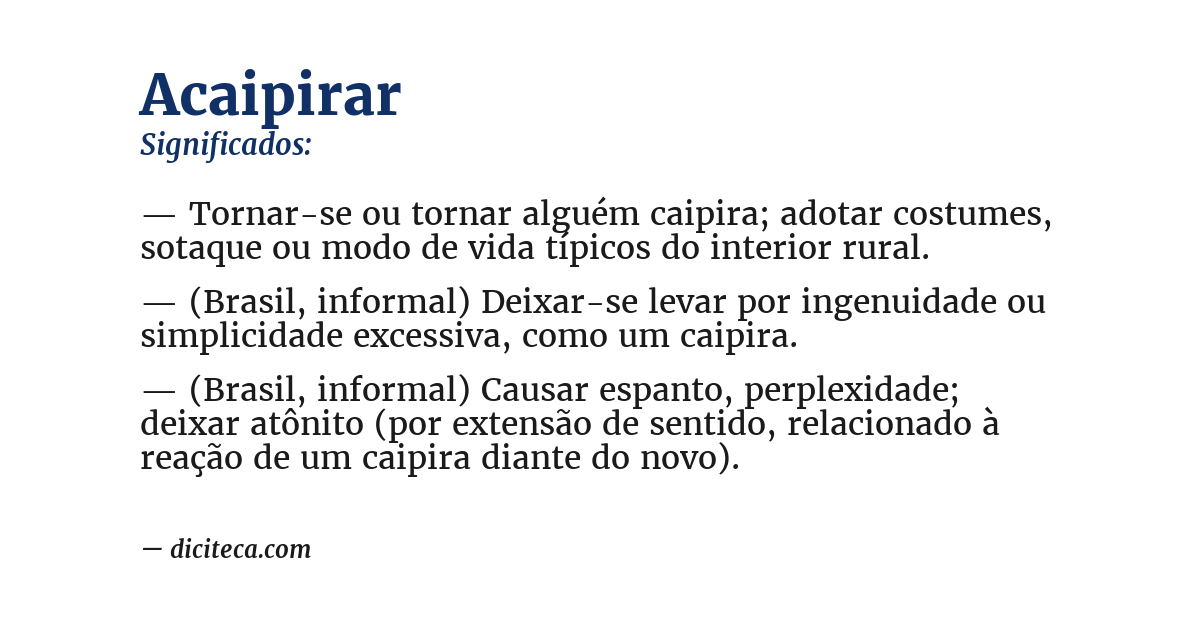 Significado de acaipirar