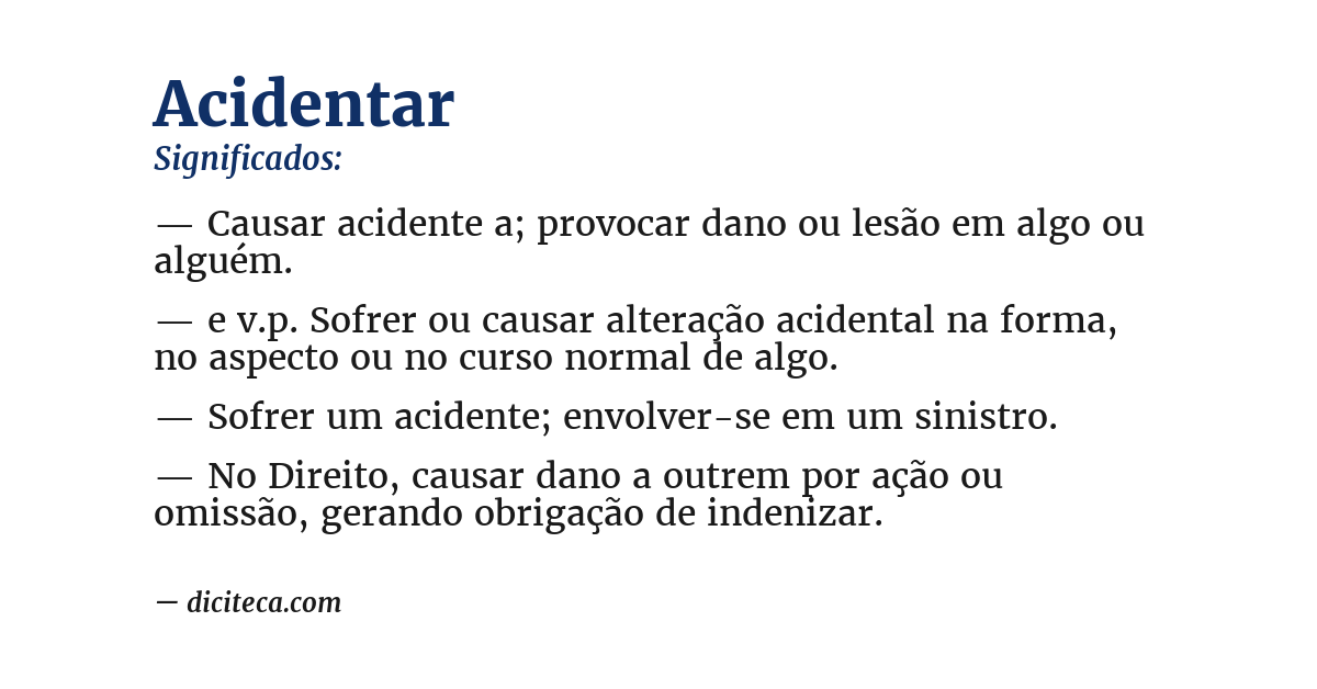 Significado de acidentar