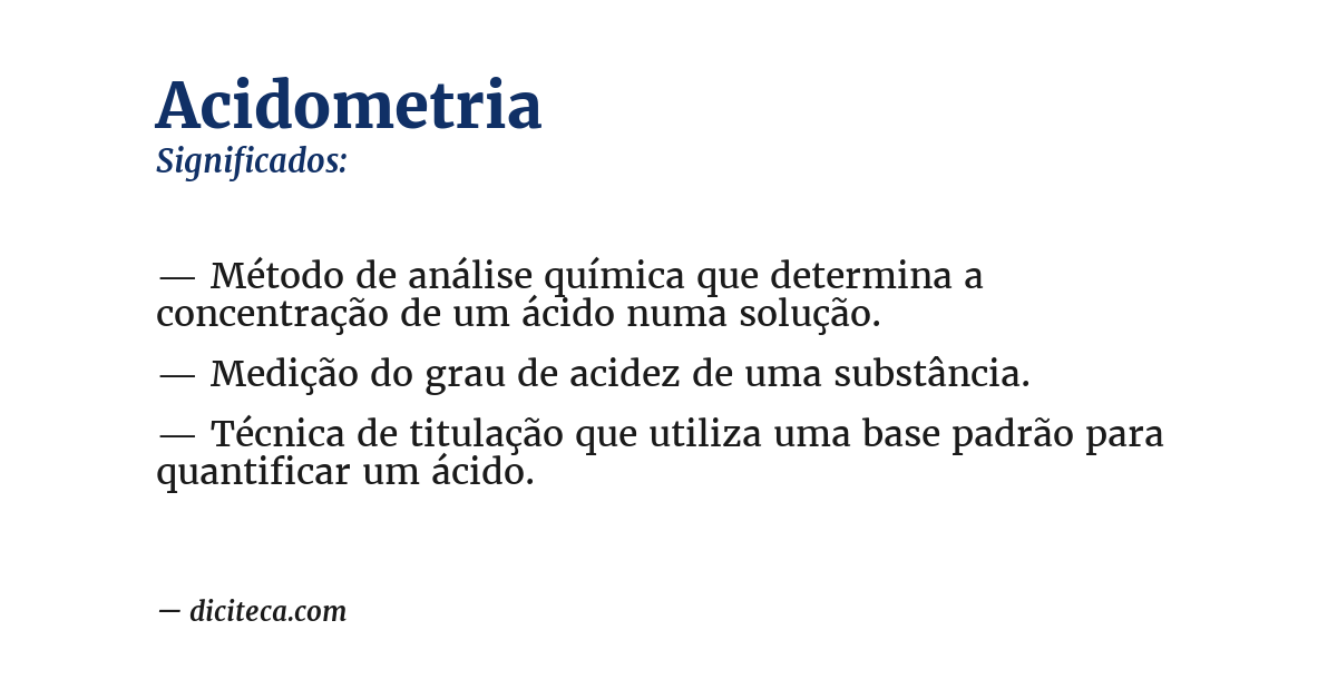 Significado de acidometria