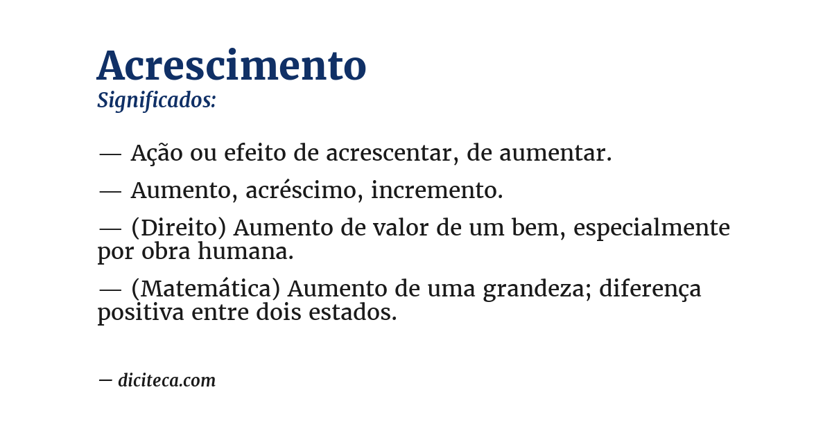 Significado de acrescimento