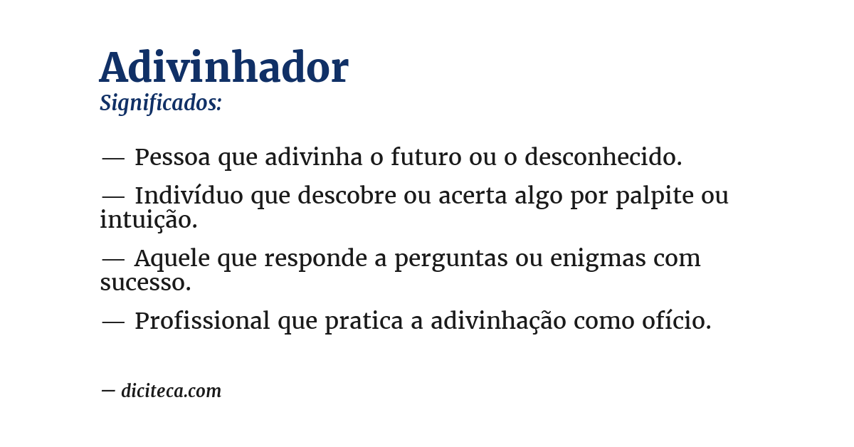 Significado de adivinhador