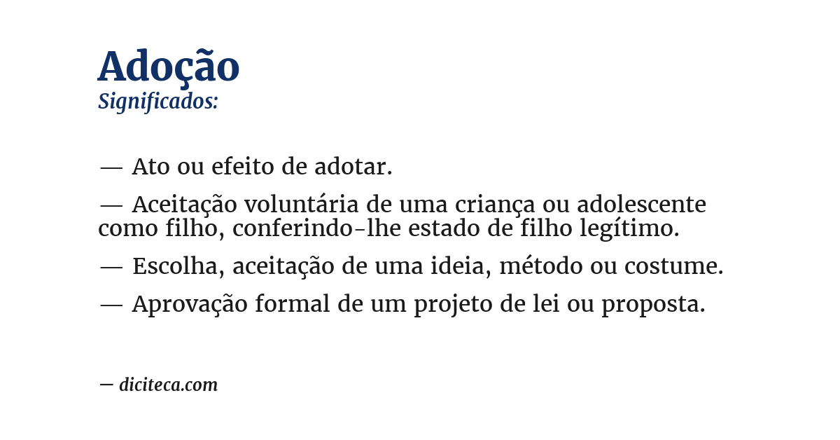 Significado de adoção