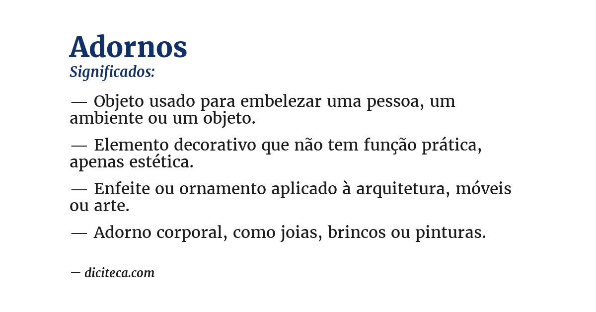 Significado de adornos