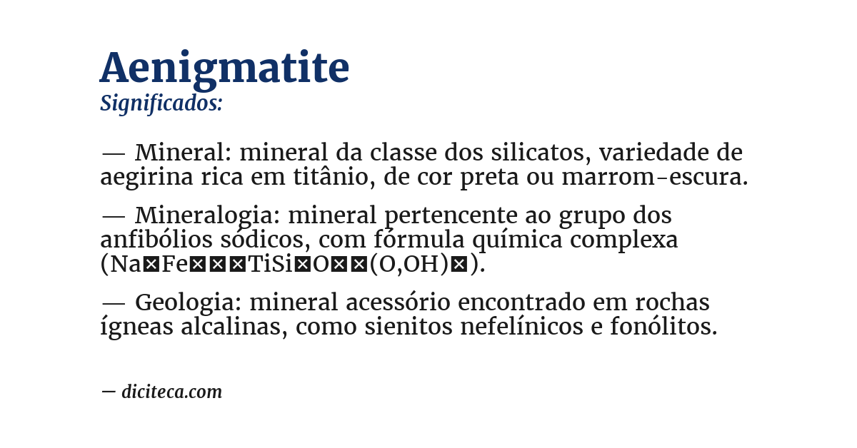 Significado de aenigmatite