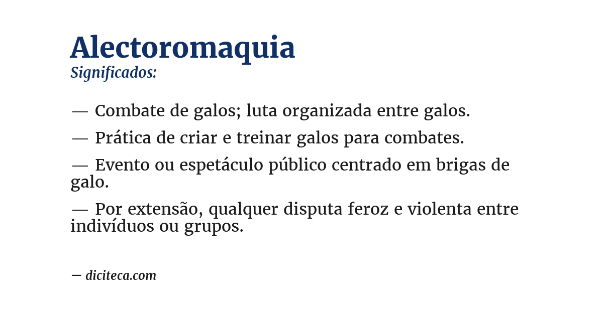 Significado de alectoromaquia