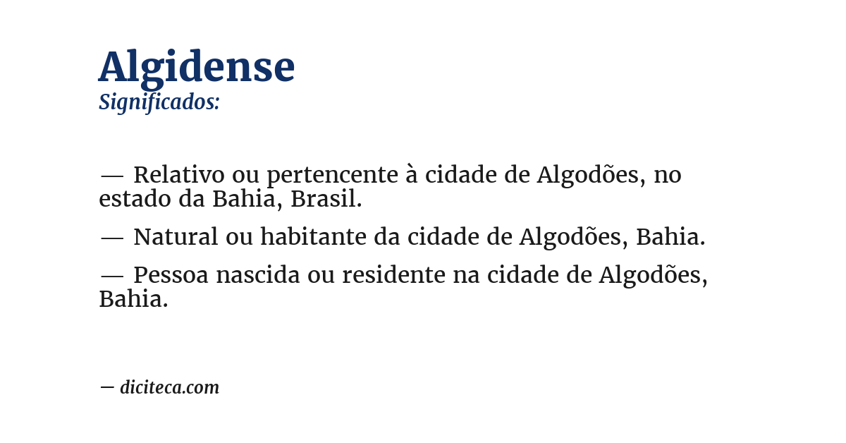 Significado de algidense