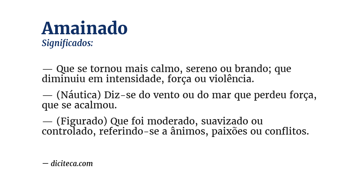 Significado de amainado