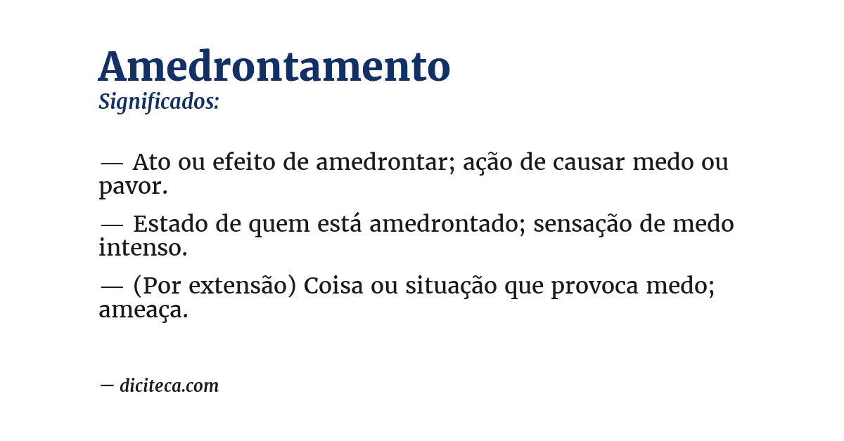 Significado de amedrontamento