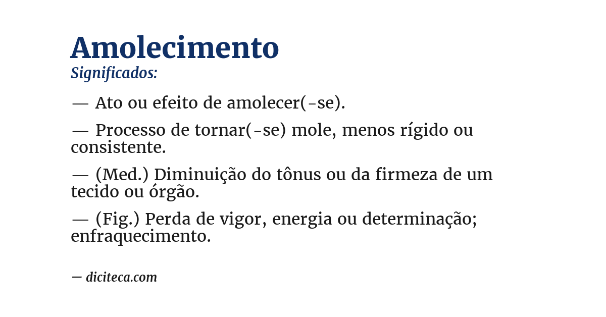 Significado de amolecimento