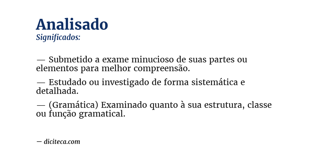 Significado de analisado