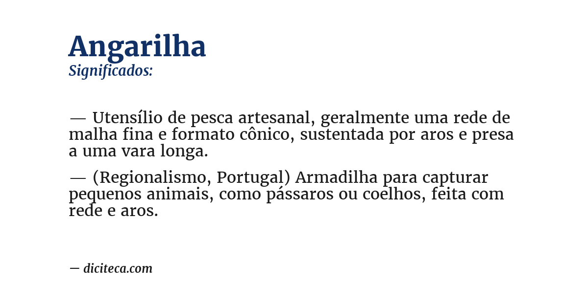 Significado de angarilha