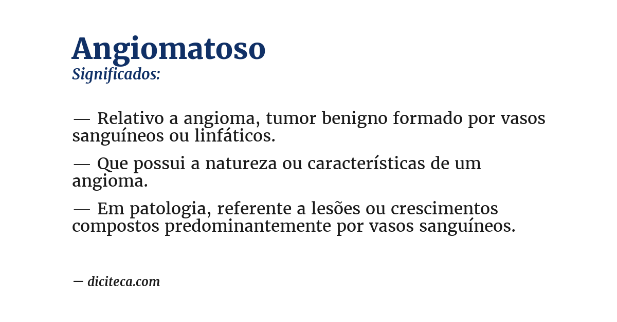 Significado de angiomatoso