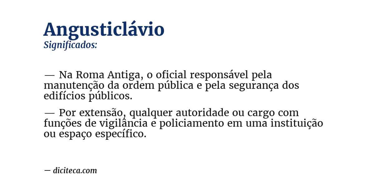 Significado de angusticlávio