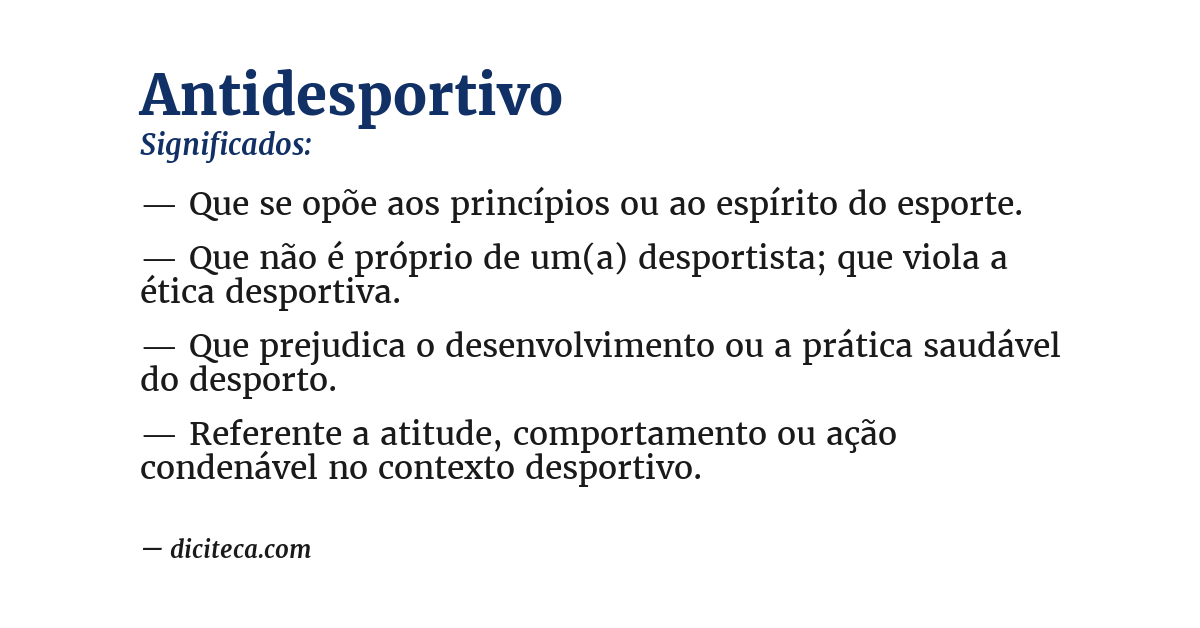 Significado de antidesportivo
