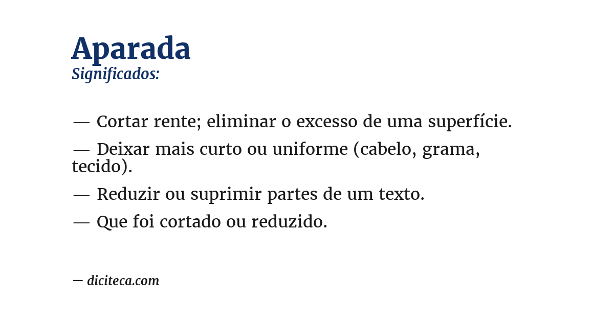 Significado de aparada