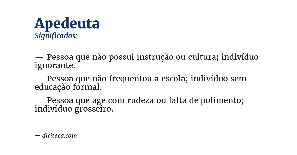 Significado de apedeuta