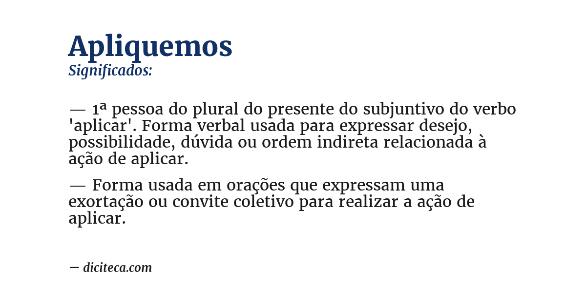 Significado de apliquemos