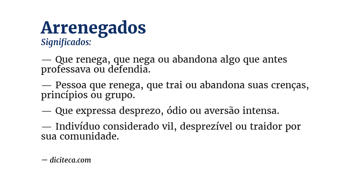 Significado de arrenegados