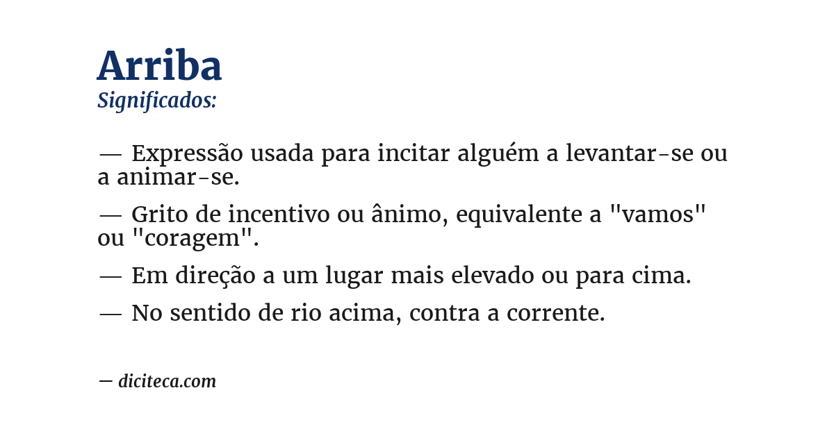 Significado de arriba