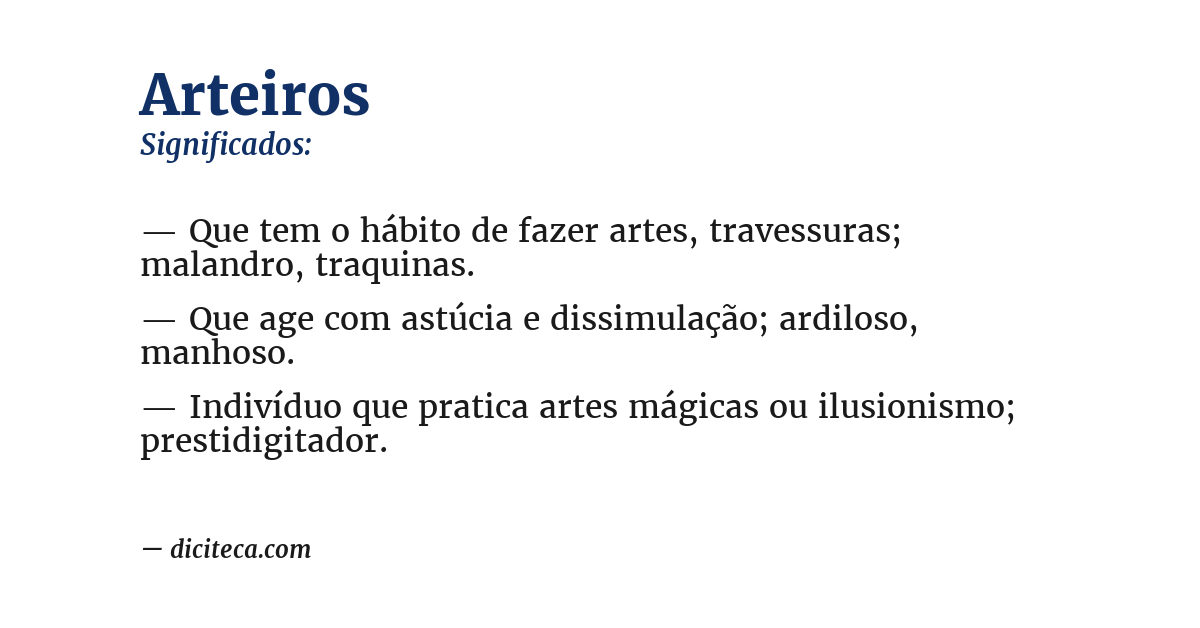 Significado de arteiros