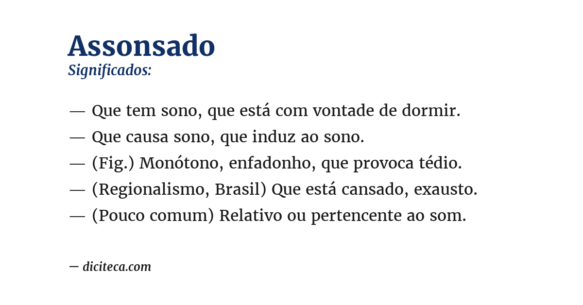Significado de assonsado