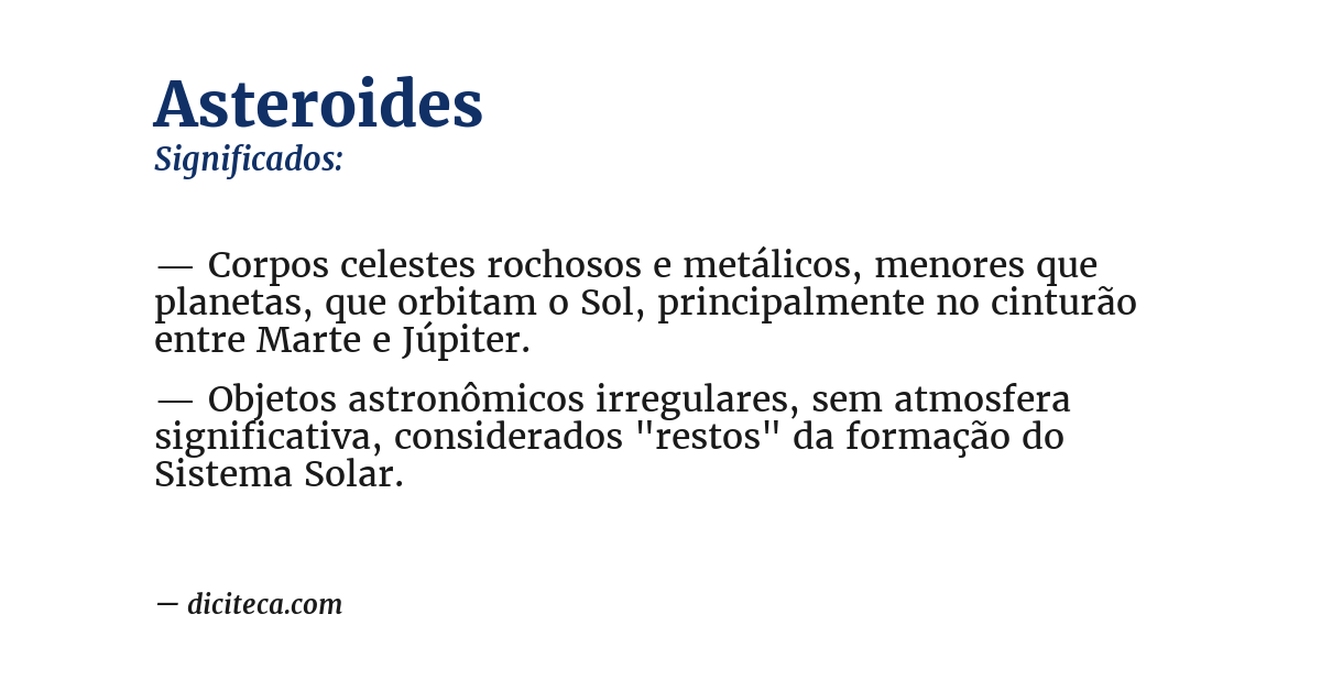 Significado de asteroides