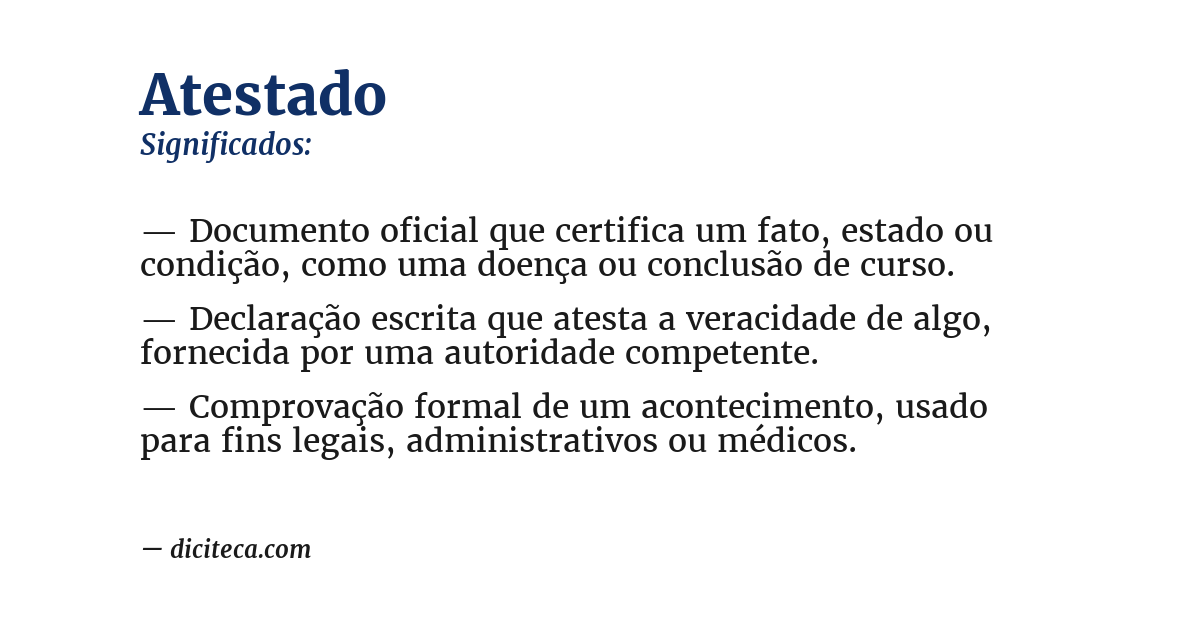 Significado de atestado